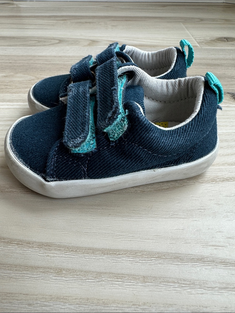 Ten Little Navy Blue Velcro Sneakers